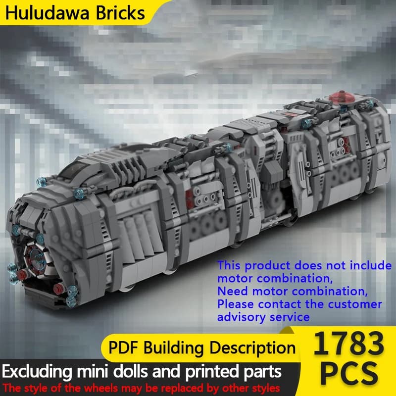 City Car Model MOC Building Bricks 2AT-8E2 Armored Articulated Train Modular Technology Children Holiday Gifts Assemble Toy Suit