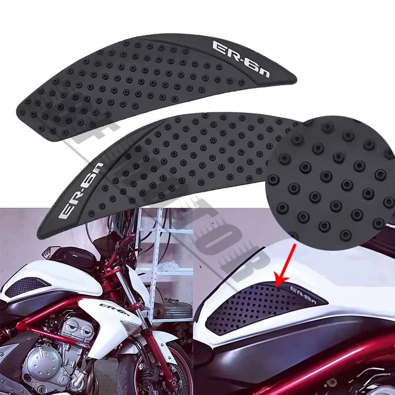Misura Per ER6N ER-6N 2006-2015 Moto Protezione Antiscivolo Rilievo del Carro Armato Adesivo Gas Ginocchio Grip Trazione Lato Carta Decorativa