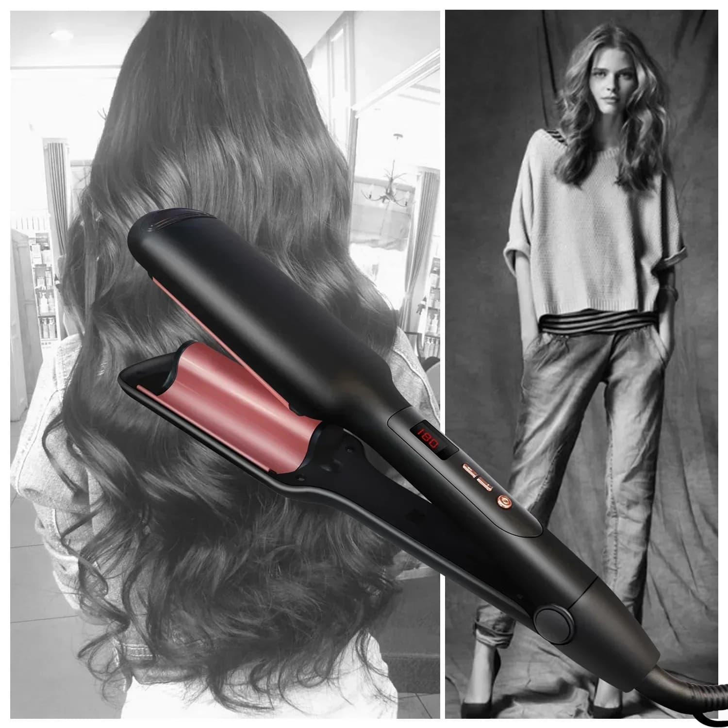 Iron hair curler Big Wave, 3 barrels Fluffy Waver, iron, hair styling tools of salon