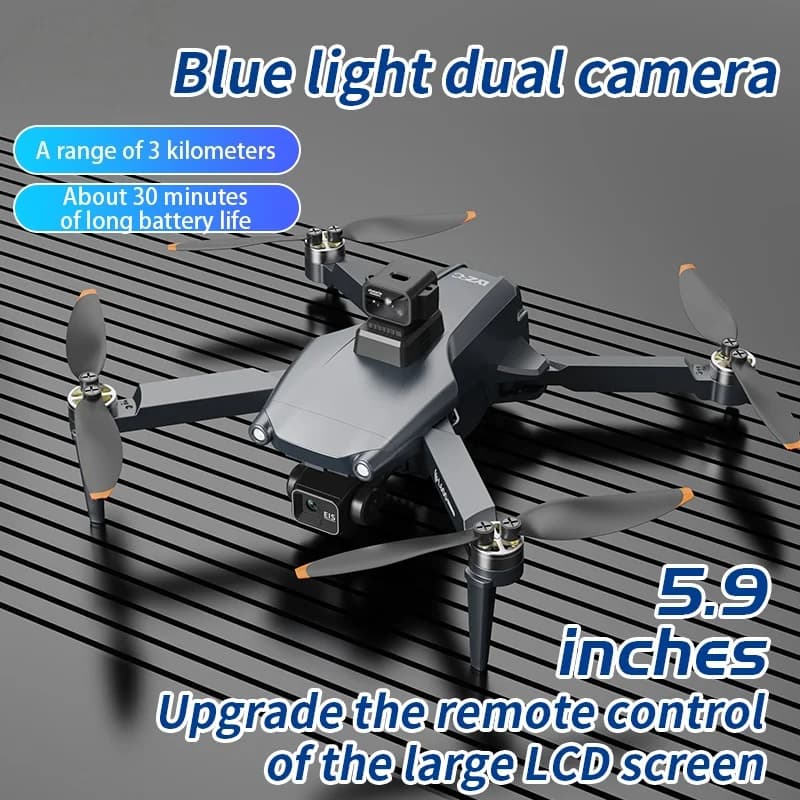 360 ° Drone con Evitamento Ostacoli, Schermo da 5,9 Pollici, 8K ESC Brushless, Gimbal a 3 Assi, GPS, Funzione Follow Me, FPV, Quadricottero RC con Telecomando