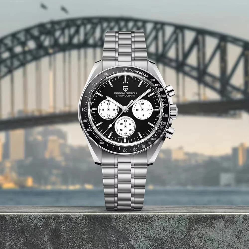 New Men's Watch PAGANI DESIGN 2026, Sport Chronograph at the Quartz, Waterproof, Bright, with Glass Sapphire AR, Gift for Men