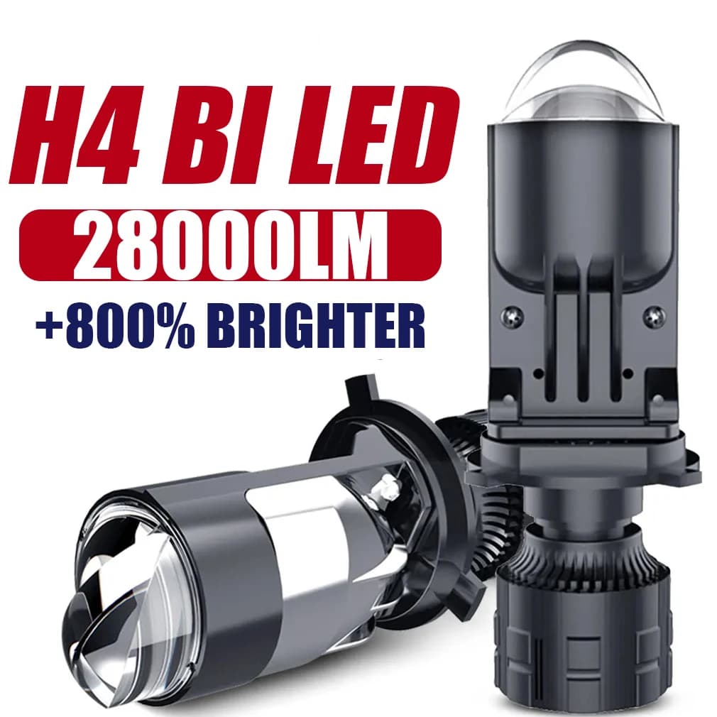 160W 28000LM Auto Lampada Mini Lente LED H4 9003 HIB2 Lampadine Faro Auto Moto Doppio Proiettore Len LED Automotive Moto 12V 24V