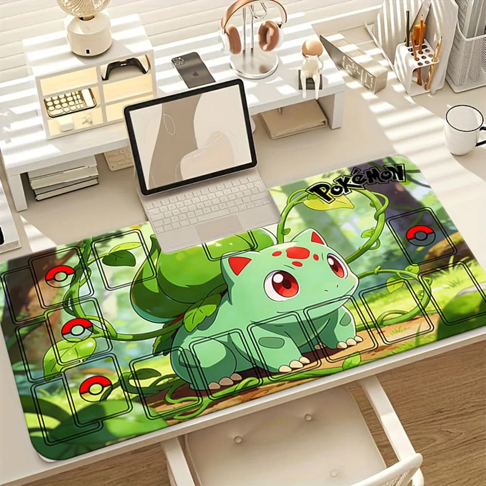 Tappetino da gioco Pokemon Bulbasaur Forest Vines TCG, tappetino per mouse da gioco con zone, tappetino da scrivania