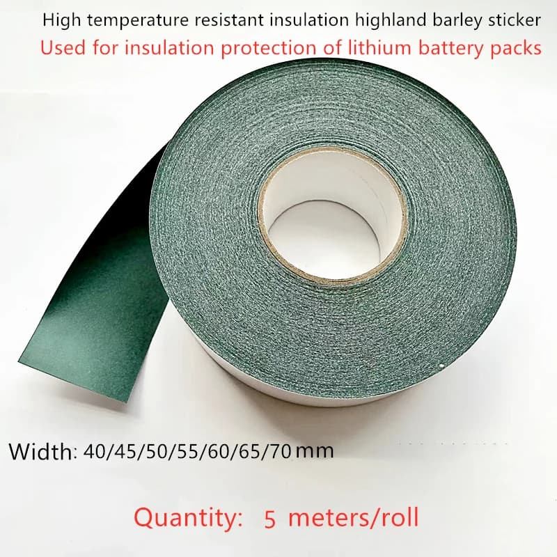 5 meters/roll 18650 21700 insulating adhesive for lithium battery, Highland barley paper wrapped with adhesive support