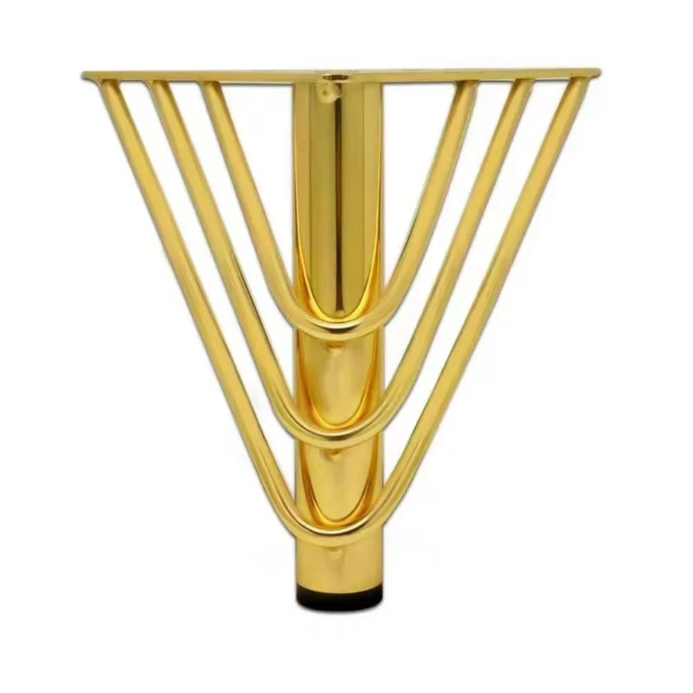 Gambe per Mobili Color Oro, Design Rinforzato, Altezza 15cm, Piedini in Metallo a Forma Triangolare