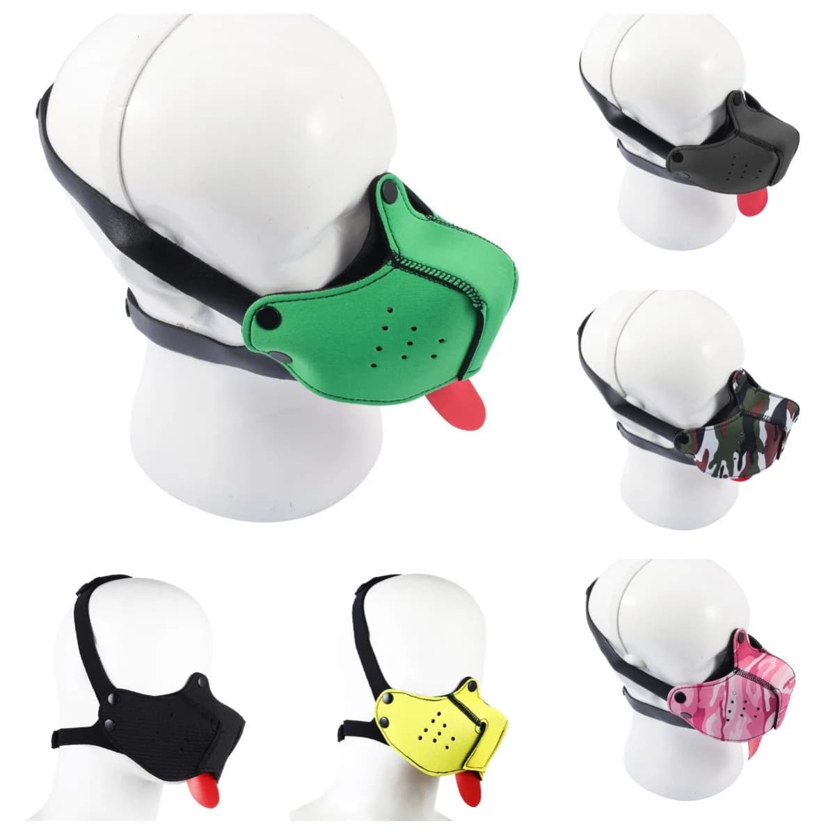 Sexy Unisex role playing costumes of men women puppy Cosplay half face mask Fetish for Halloween Puppy Play party accessories