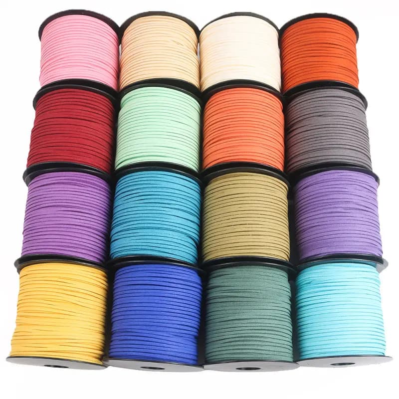 Scamosciata 2,6mm, 100 Iarde/Rotolo, for Creazioni Artigianali Fai-da-Te, Bracciali, Collane, Filo per Perline