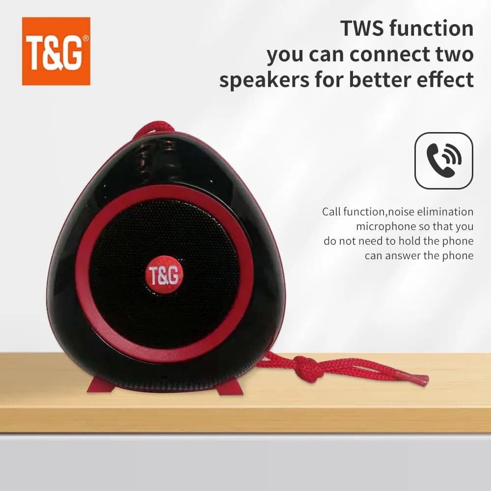 Bluetooth Speaker T&G TG514 Portable Mini Wireless Soundbar Subwoofer Outdoor Indoor Loudspeaker Support TWS TF Card FM Radio