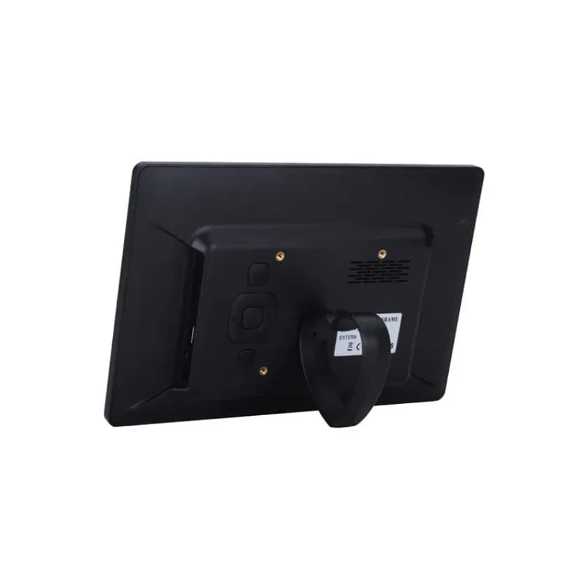 Versione con batteria al litio con cornice per foto digitale ad alta definizione da 10 pollici, nuovo modello sottile con macchina pubblicitaria a batteria elettronica