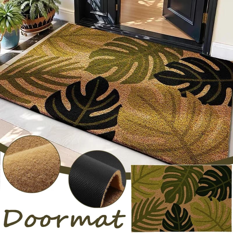 Zerbino Decorativo con Motivo a Palma di Cocco, Antiscivolo e Lavabile, per Ingresso e Arredamento Casa, Disponibile in Diverse Misure