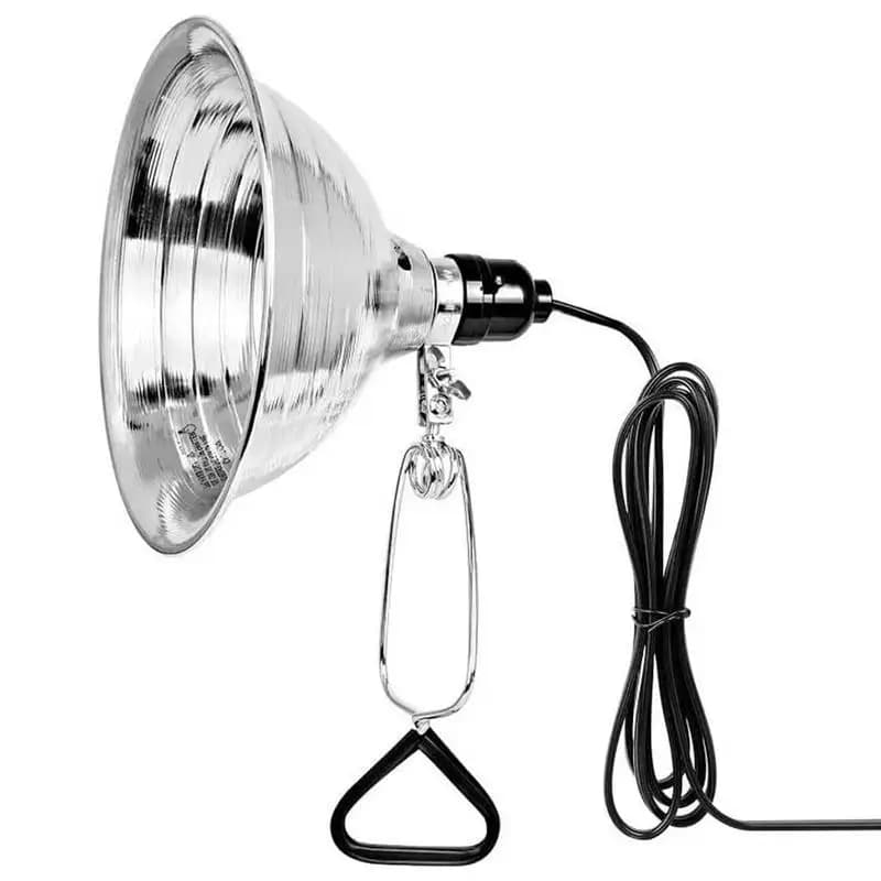 Set lampada per rettili Illuminazione Supporto per lampada riscaldante per rettili da 300 W Portalampada per animali domestici Lampada emettitore paralume con riflettore in alluminio