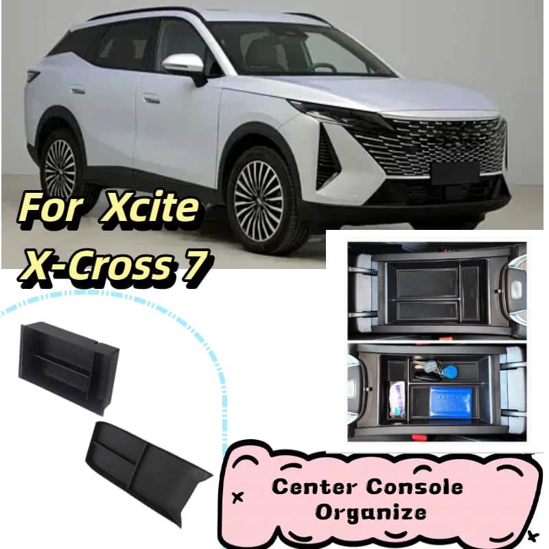 Car Storage Box for Chery Tiggo 7 Plus Pro Max Xcite X-Cross 7 2023~2025 2024 Center Console Organizer Armrest Tray Accessories