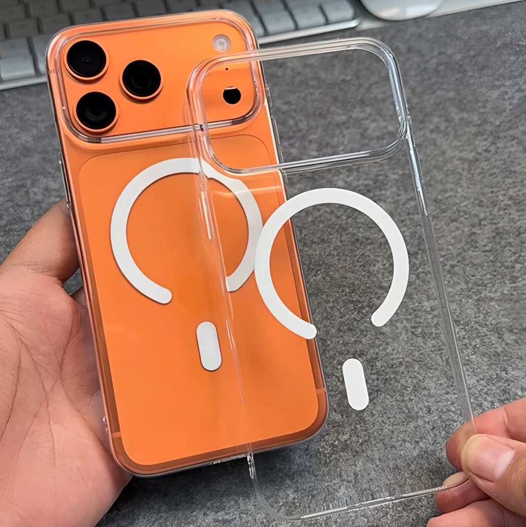 Custodia Magnetica Trasparente per iPhone 17 16 15 Pro Max 14 Plus, Cover per Ricarica Wireless 13 12 Mini 17 Air, Protezione Magsafe