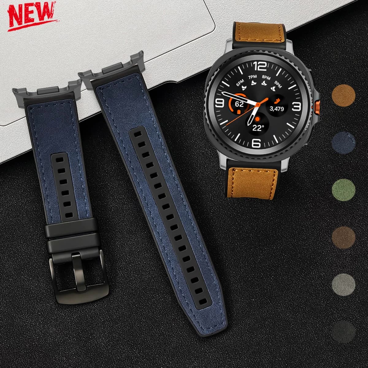Cinturino in silicone in pelle per Samsung Galaxy Watch8/8 cinturino sportivo classico per Galaxy Ultra 2025/7 47mm donna uomo braccialetto smartwatch