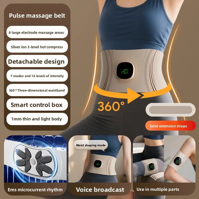 OKS with Waist and Abdomen Massage Instrument Full-Burning American Plastic Instrument EMS Micro-Current Abdominal Belt Heating