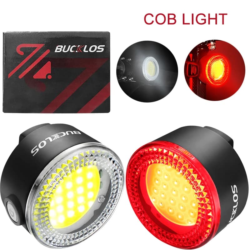COB LED Cycling Lamp Kit Bike Front Head Light & Rear Warning Taillight Universal For MTB Road Bike Outdoor Night Riding Gear
