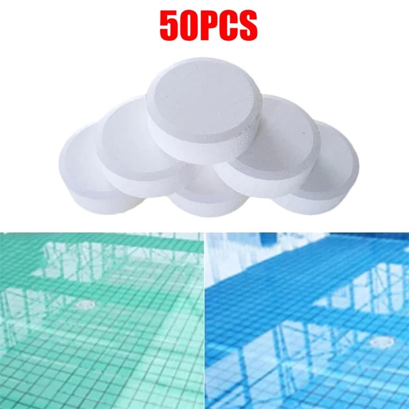 ★▲50pcs/bottle Swimming Pool Cleaning Tablet Chlorine Bromine Tablets Cleaner Swimming Spa Household Cleaning Supplies