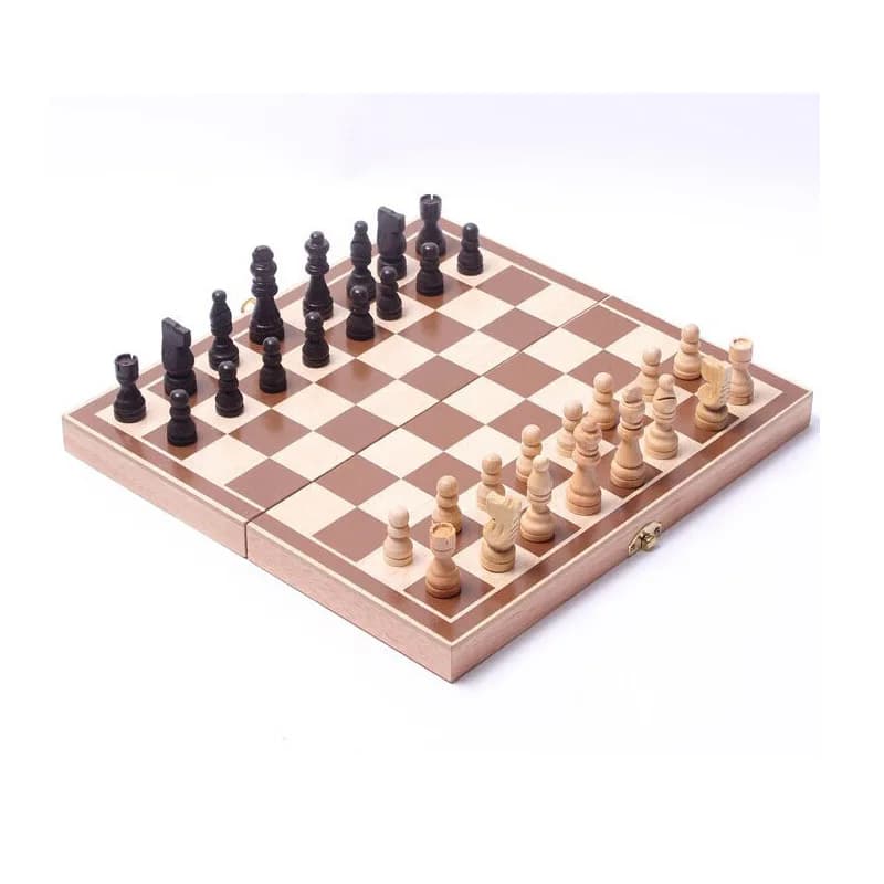 Set di Scacchi Pieghevole in Legno Premium – Gioco da Tavolo Portatile da Viaggio con Vano Portaoggetti Integrato – Regalo Strategico Classico per Adulti e Bambini