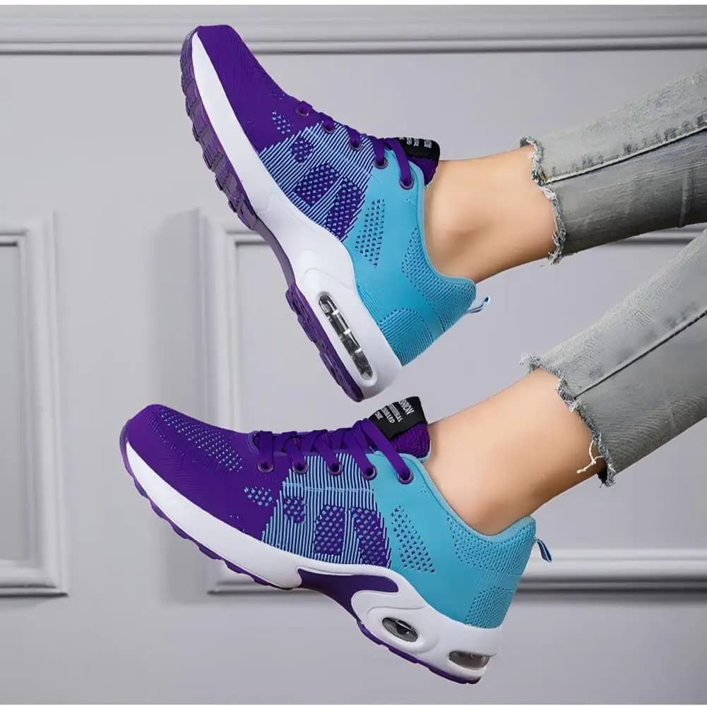 Air Shoe for Women, Blue and Purple, Lightweight and Breathable Sneakers
