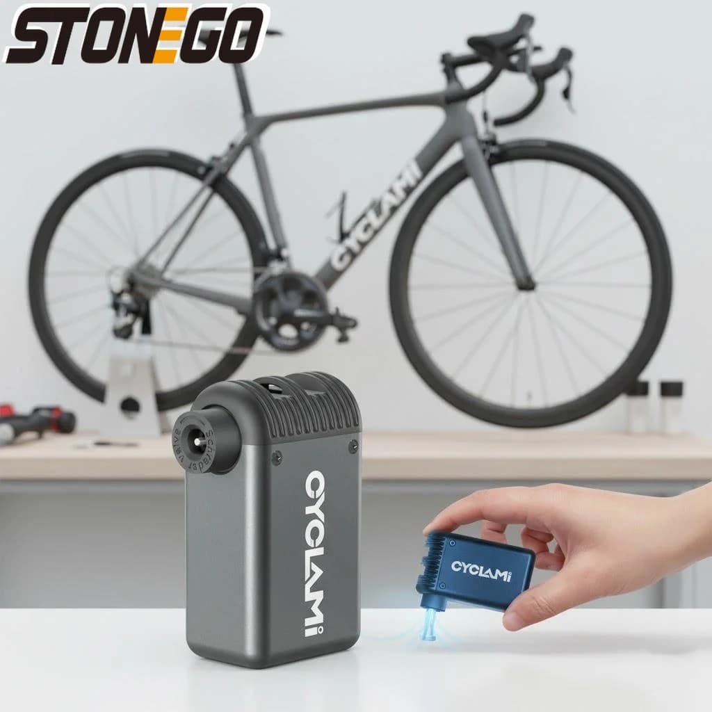 STONEGO Pompa ad aria elettrica portatile ad alta pressione, mini gonfiatore per pneumatici da bicicletta, accessori per ciclismo