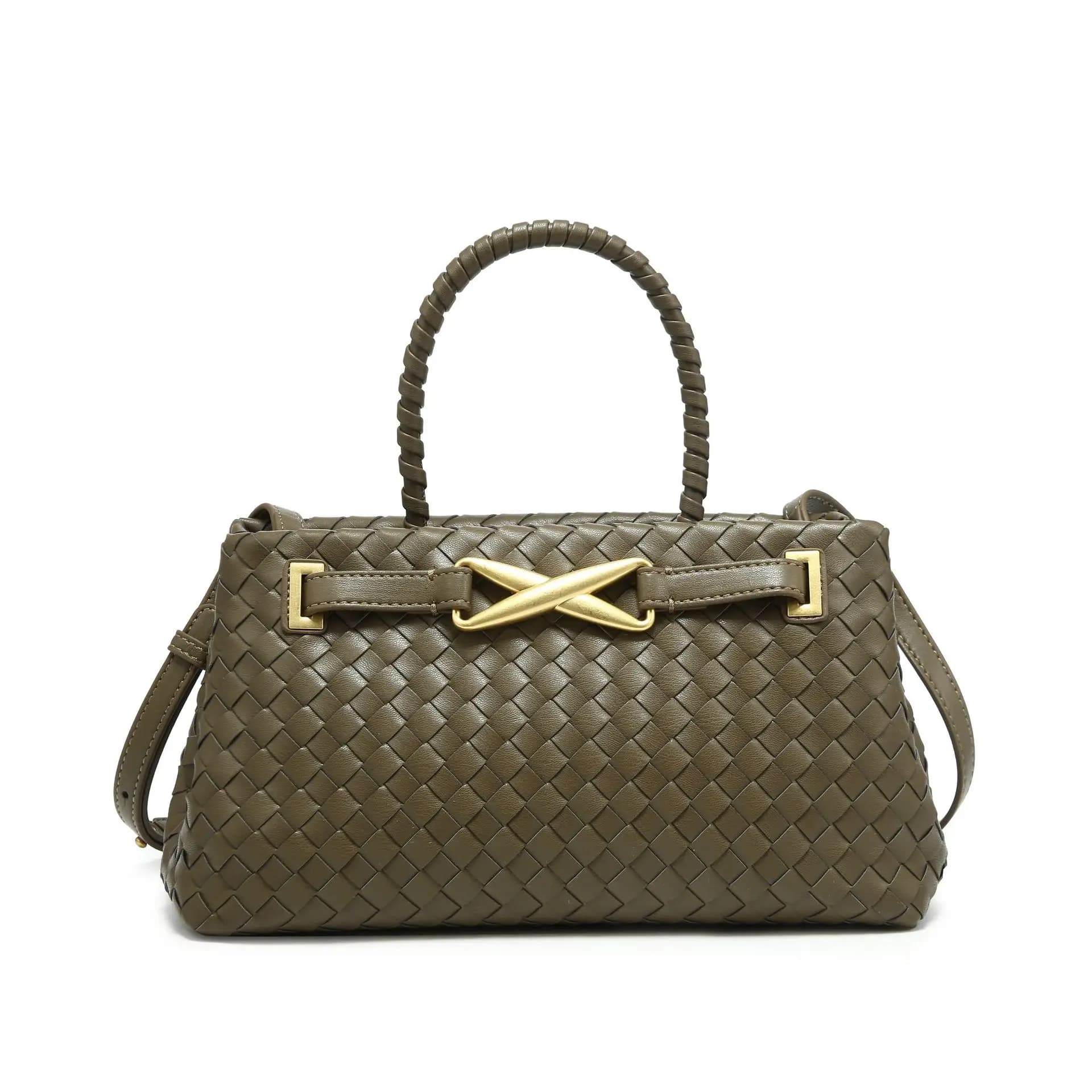 Borsa da donna in stile tessitura di nuovo arrivo Borsa da pendolarismo spaziosa casual in pelle PU di lusso Borsa a tracolla versatile alla moda
