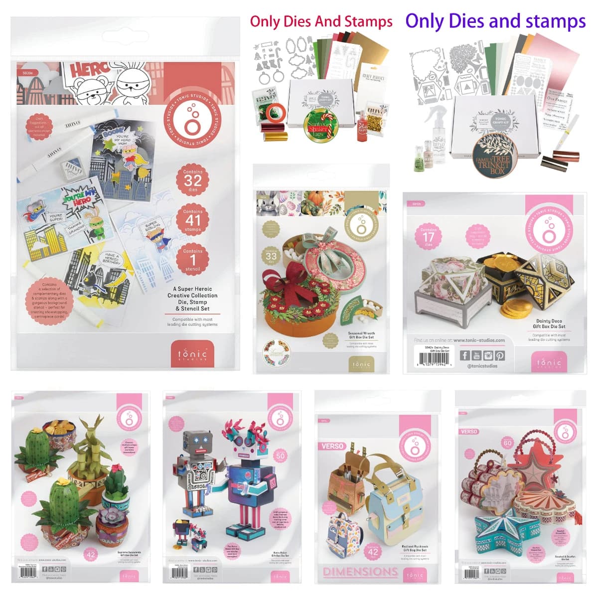 A Super Heroic Creative Collection Dies Stamps Stencils Set DIY 2025 New Tonic Scrapbooking Greeting Card Handmade Gift Box Die