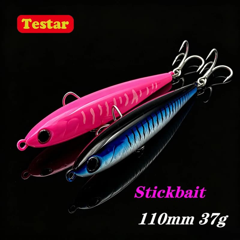 Testar 110mm 37g Esca Affondante Pesante Tipo Pencil UV Casting Stickbait 110S Wobbler Laser Giapponese per la Pesca al Branzino