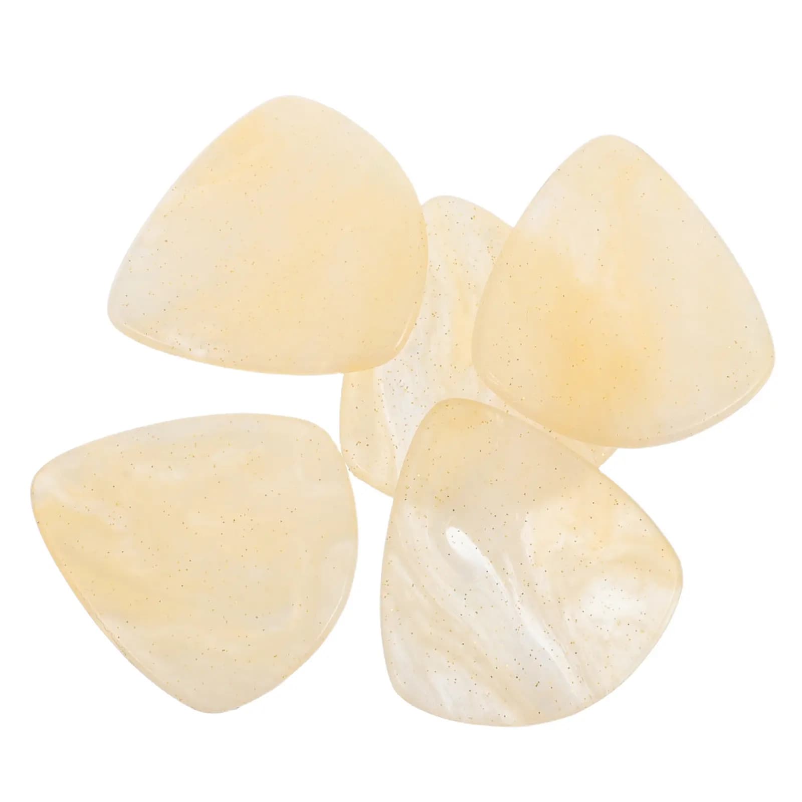 5 Pezzi Plettri per Chitarra in Resina Gialla a Forma di Cuore, Impugnatura Comoda per Chitarra Acustica, Elettrica, Basso, Ukulele, Plettri di Precisione Decorativi