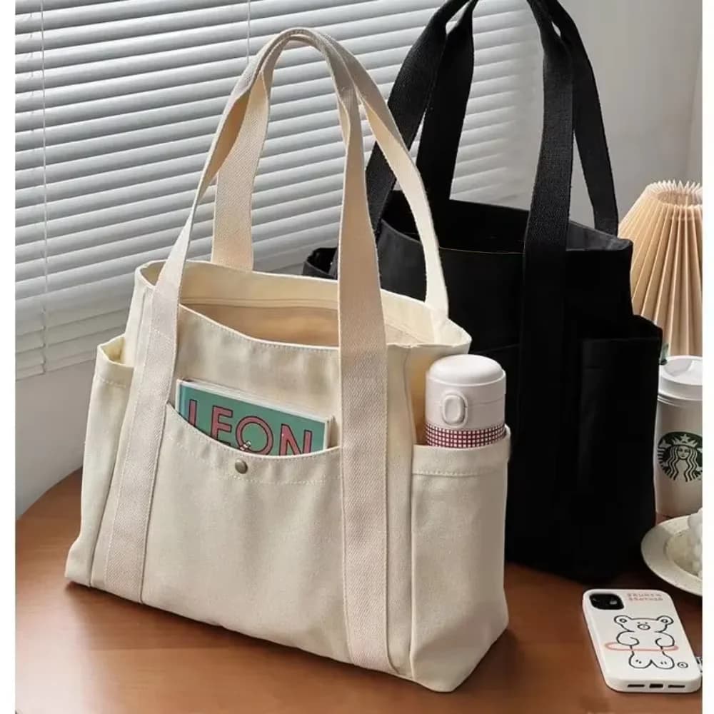 Tote Bag in Canvas of Great Capacity for Work Handbag for Carriage of Communalism Scholarship For Student Expenses in College Style