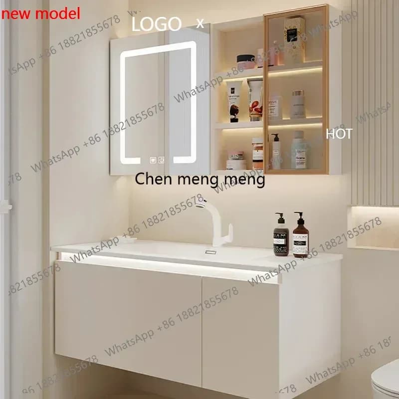 Mobiletti da Bagno con Lavabo, Armadietti con Specchio e Ripiani, Cassetti Portaoggetti, Mobili per Casa e Arredamento