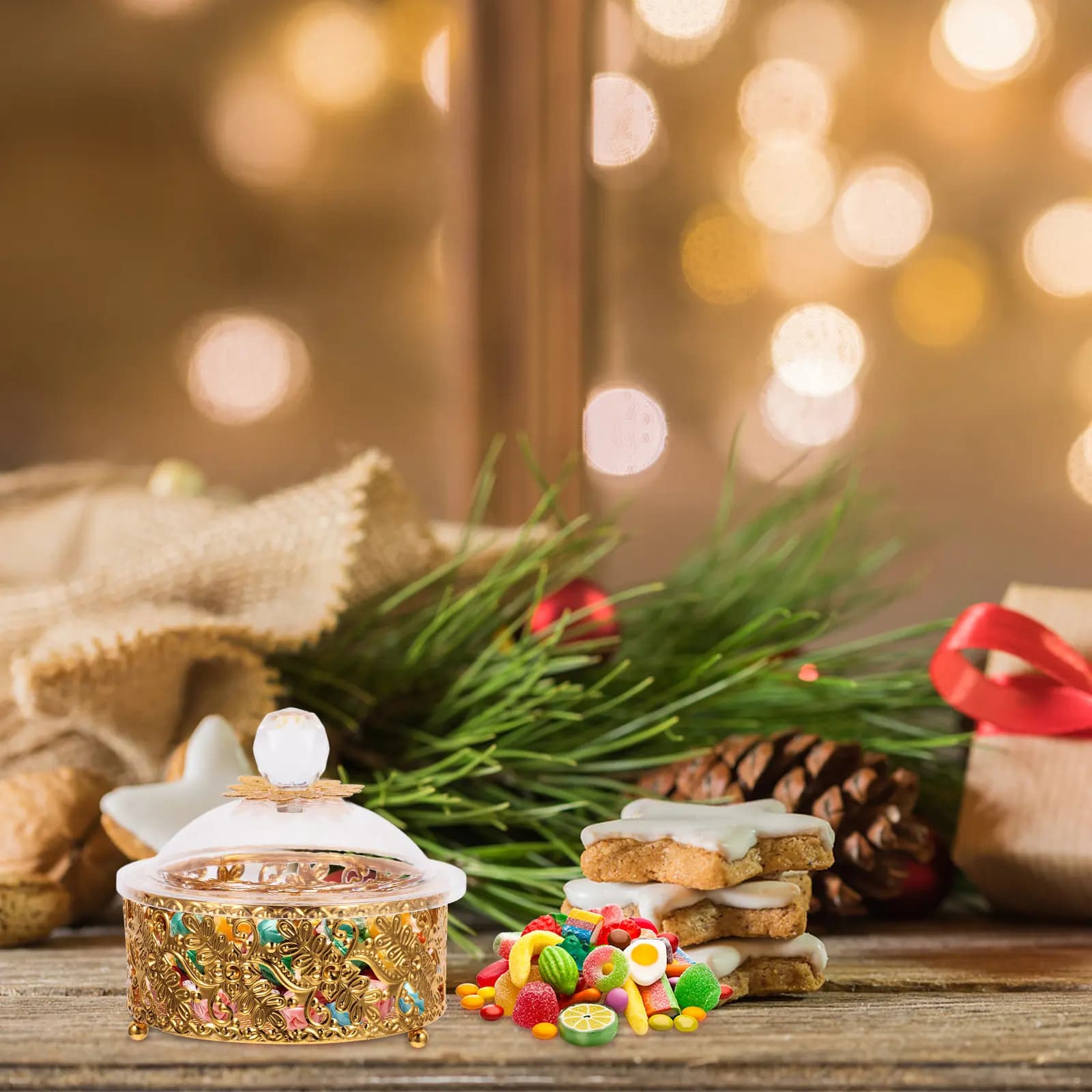 European Style Candy Storage Box Desktop Reusable Lidded Sweets Container Decorative Party Favor Box Snacks Dried Fruit Storage