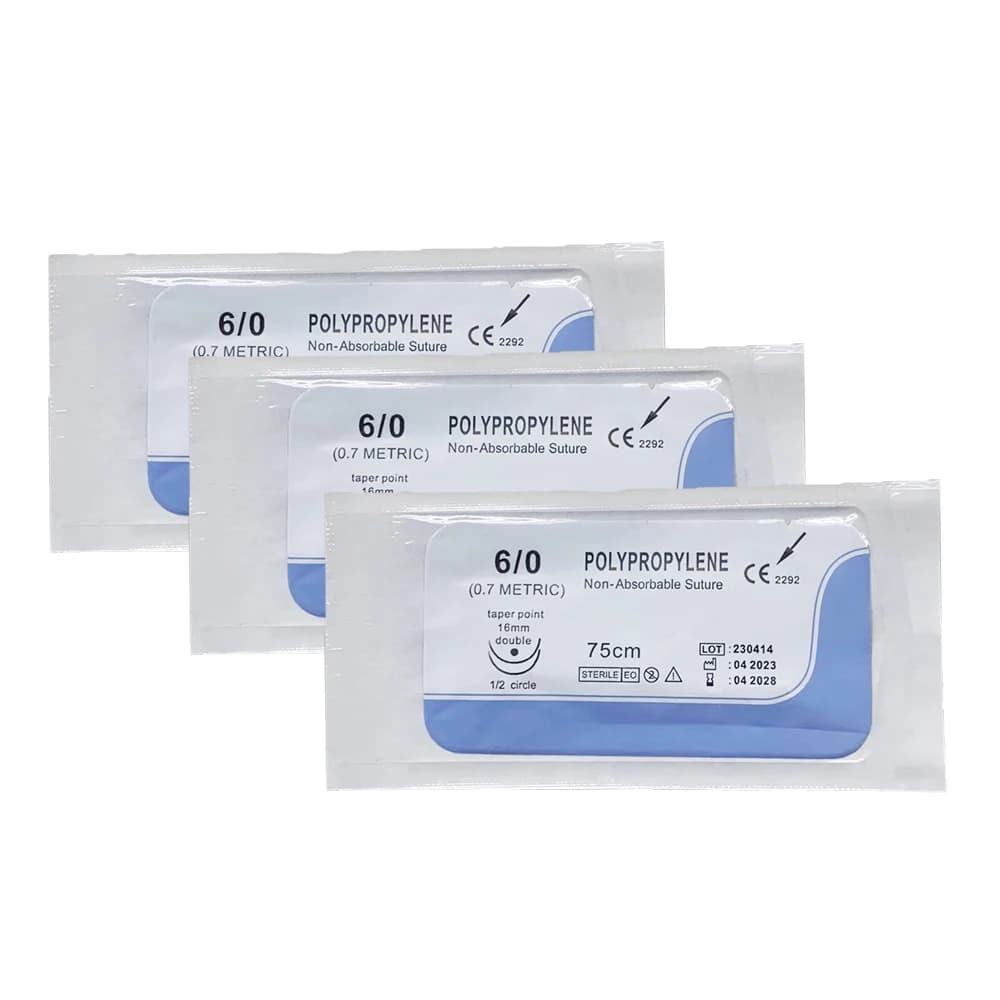 Sutura dentale chirurgica Ago 75 cm Seta Studente di medicina Insegnamento Dimostrazioni Esercizi Kit di sutura in polipropilene di nylon