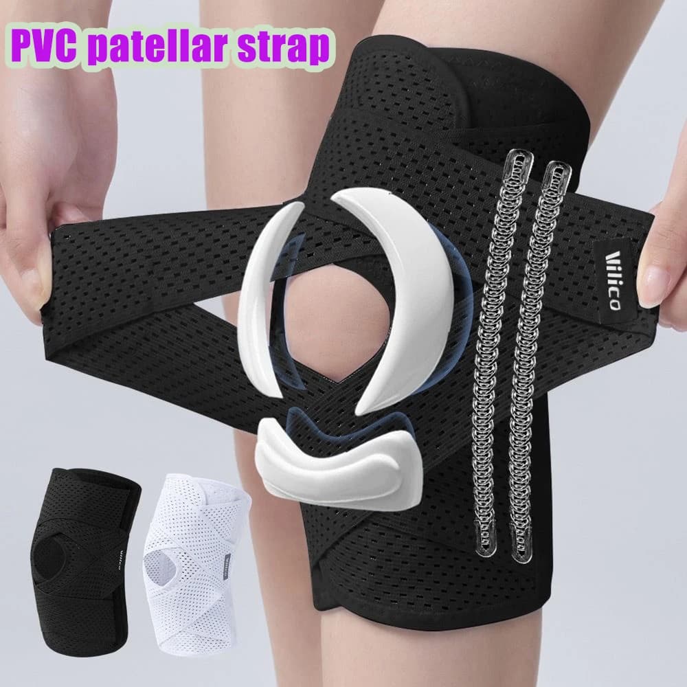 Ginocchiera a compressione con cuscino, fascia patellare regolabile e traspirante, supporto morbido per ginocchio, ideale per sport e ginocchio da saltatore