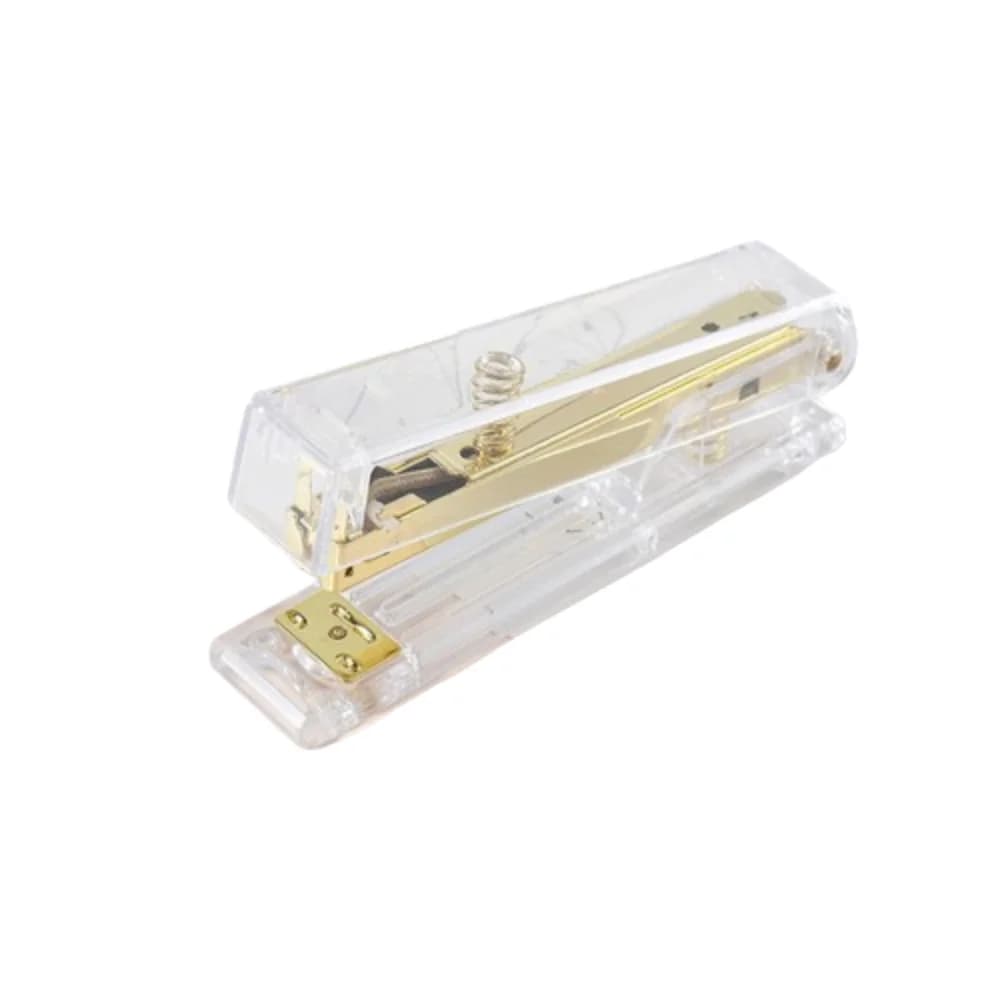 Cucitrice Manuale Trasparente Oro Rosa Leggera Portatile per Rilegatura Libri INS Forniture per Ufficio e Scuola