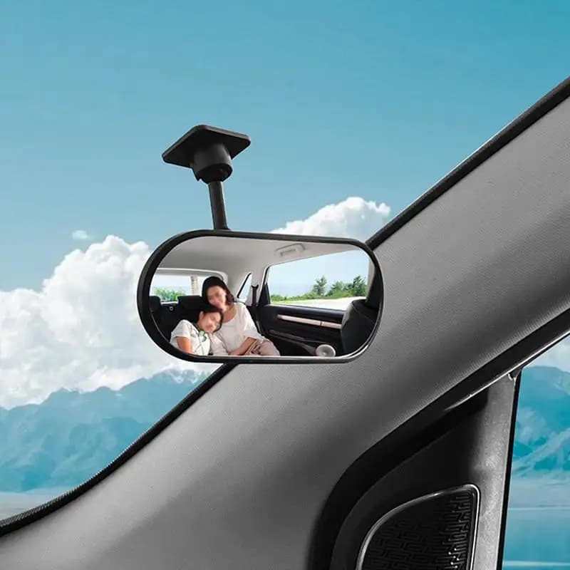 Specchio per auto per bambini Specchio regolabile a 360 gradi per bambino in auto Supporto adesivo Ampio angolo infrangibile Monitor per sedile posteriore per bambini che osservano