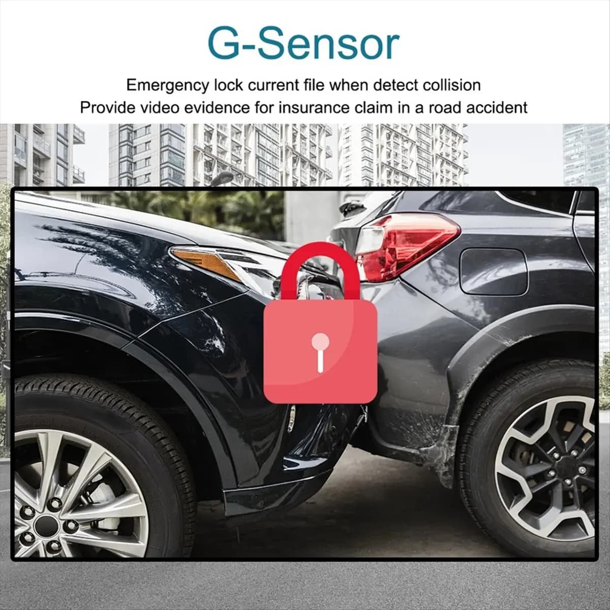 A64K Car Dash Video Recorder Rear View Monitor DashCam 2Inch Screen 1080P Wide Angle(A)