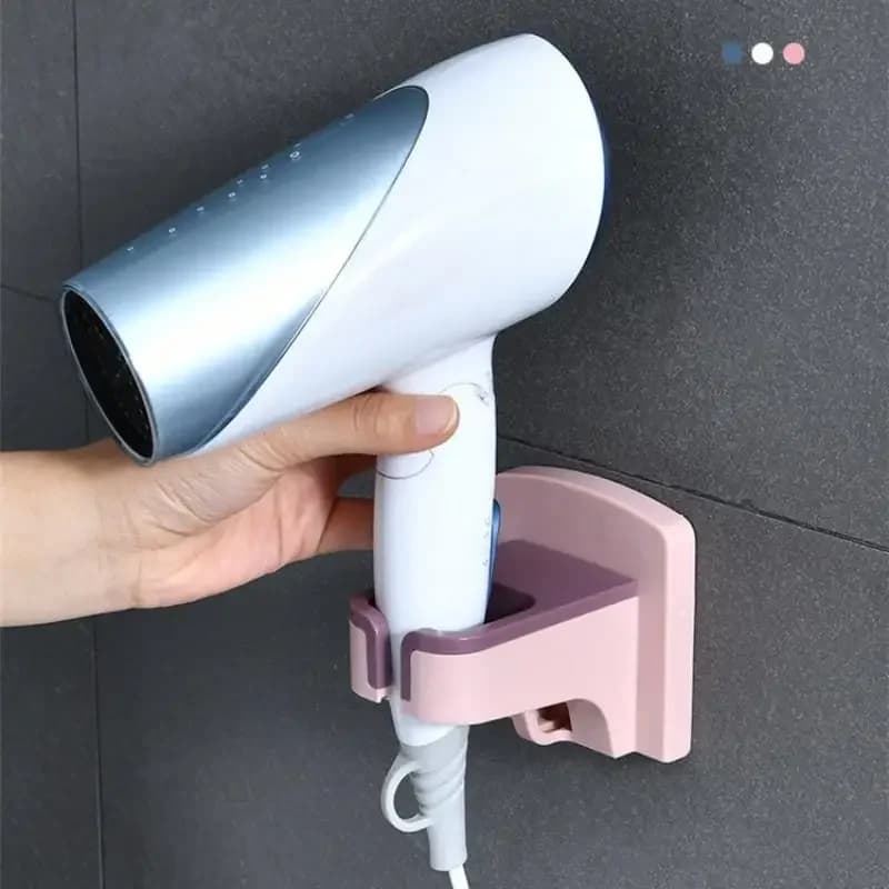 1Pcs Punch Free Hair Dryer Storage Rack Wall Mounted Hair Dryer Holder For Bathroom Home Organizer