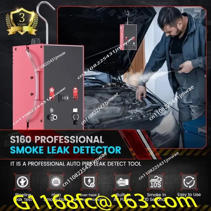 Strumento Diagnostico per Veicoli Elettrici S160 con Pompa ad Aria Integrata, Rilevatore di Fumo e Perdite, Tester per Tubi Carburante e Vuoto EVAP