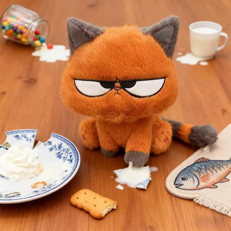 25CM Cute Furry Cartoon Orange Cat Plush Toys Soft Animal Kitty Plushie Pillow Accompany Bedding Dolls Kids Girls Birthday Gifts