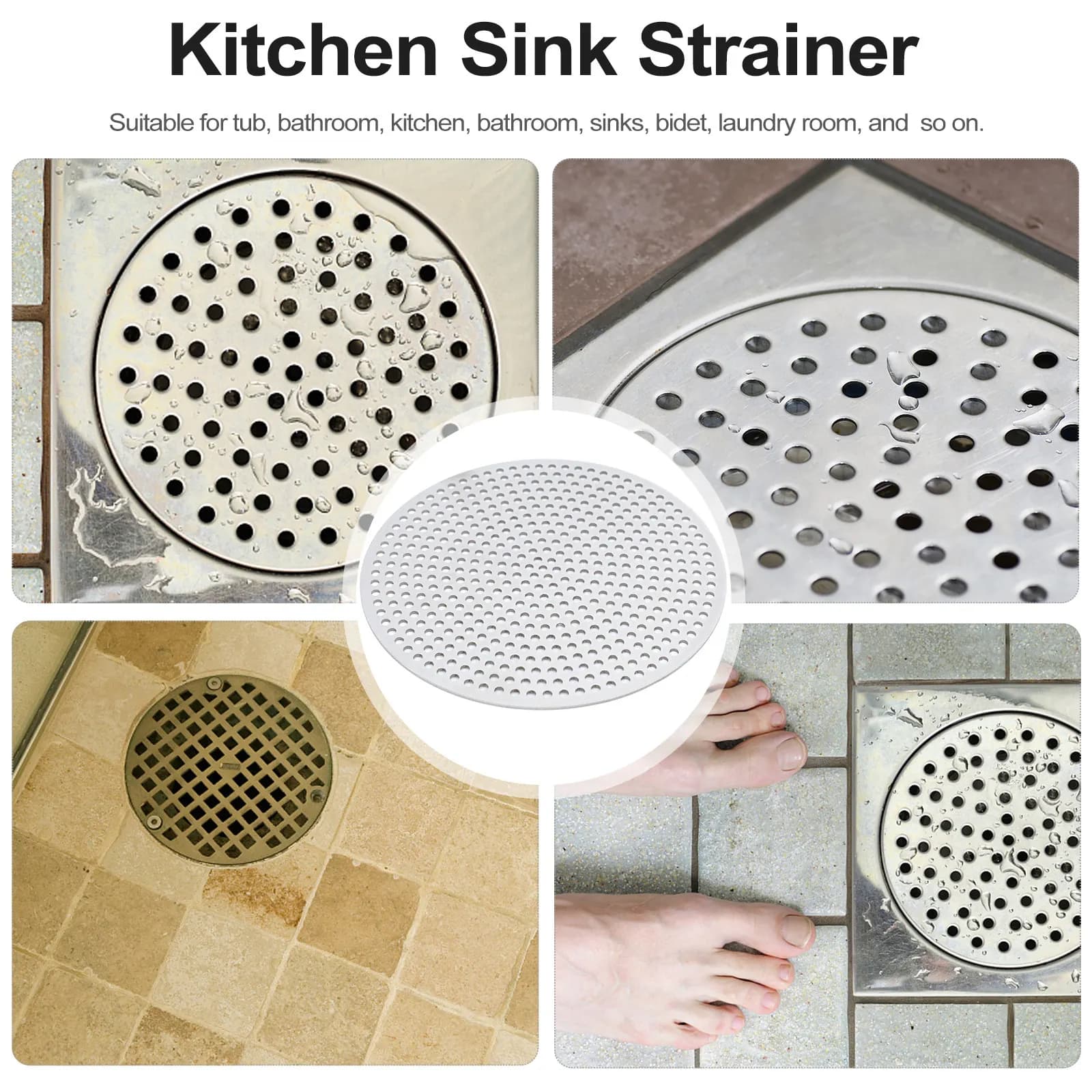 1 Pezzo Cestello Filtro per Lavello in Acciaio Inossidabile, Coperchio Scarico Bagno, Raccoglitore Rifiuti Cucina, Filtro Peli Animali Domestici, Design a Rete Resistente alla Ruggine