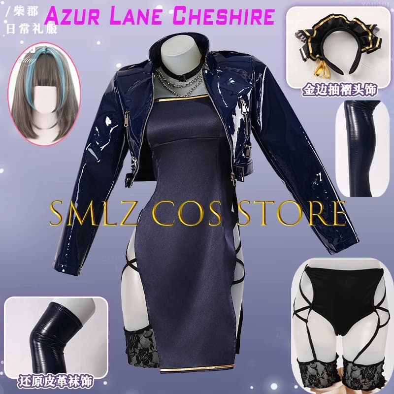 Costume Cosplay Cheshire 2026 Anime Azur Lane, Abito Sexy Qipao con Cappotto, Uniforme Quotidiana, Outfit per Feste di Halloween per Donna