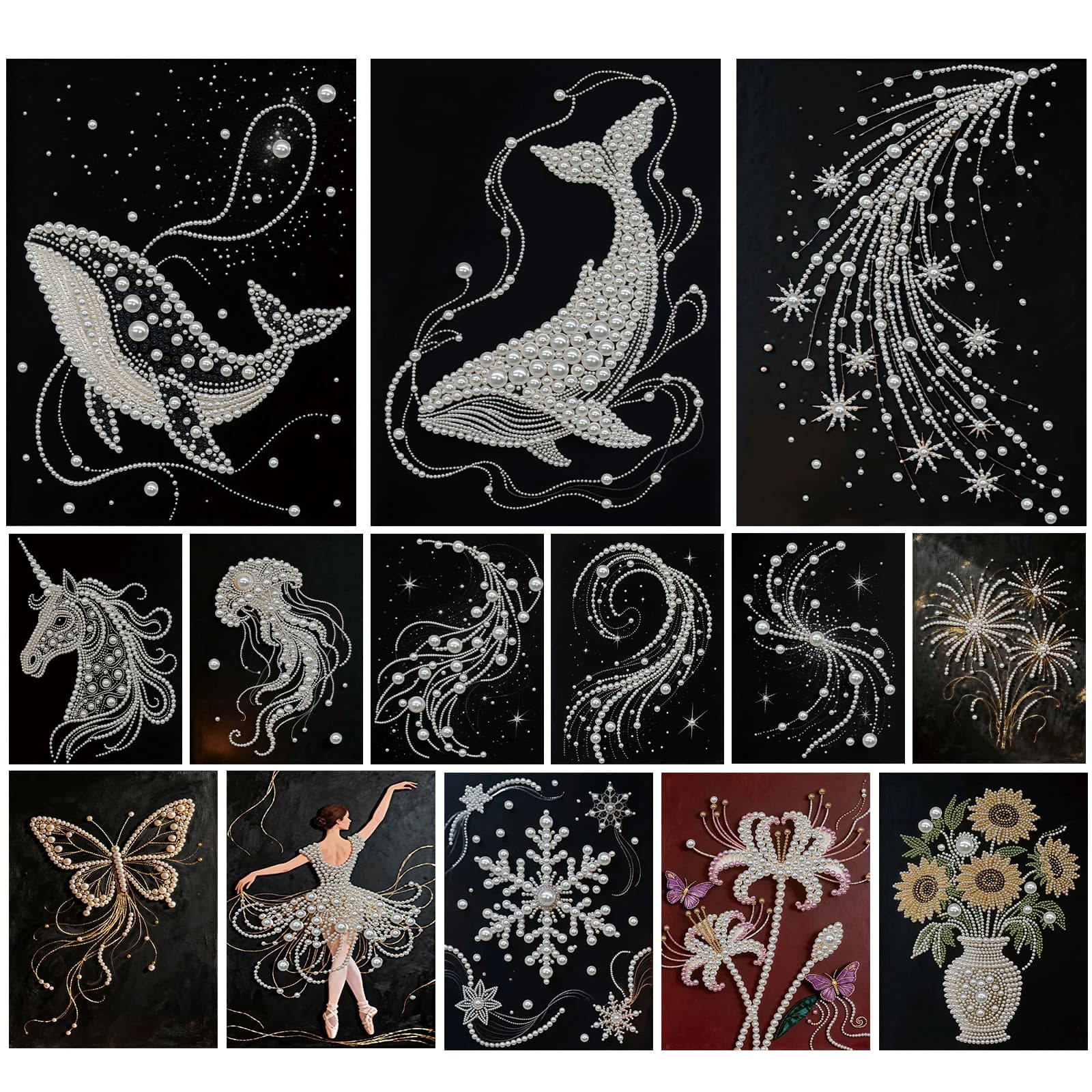 Kit Pittura con Perle Fai-da-Te per Adulti/Principianti, Regalo, Decorazione Casa, Quadri con Perle e Gemme, Arte e Artigianato 30x40cm con Cornice
