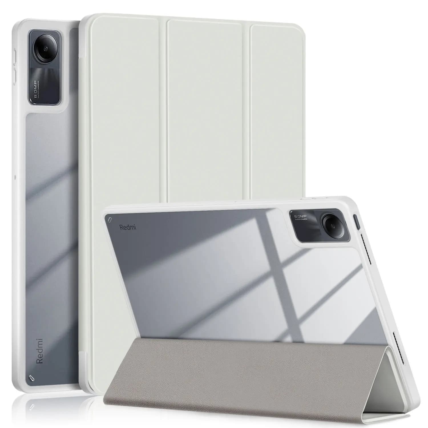 Per Xiomi Redmi Pad SE Custodia da 11 pollici Cover posteriore in acrilico Flip Trifold Stand Custodie per tablet con portapenne per Redmi Pad SE Cover