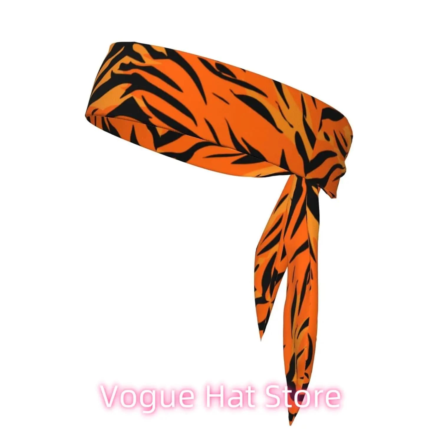 Sport Head Ties Unisex Tie Headbands Bandanas Workout Hair Band Athletic Sweatbands for Running Yoga (Tiger Stripe Animal Print