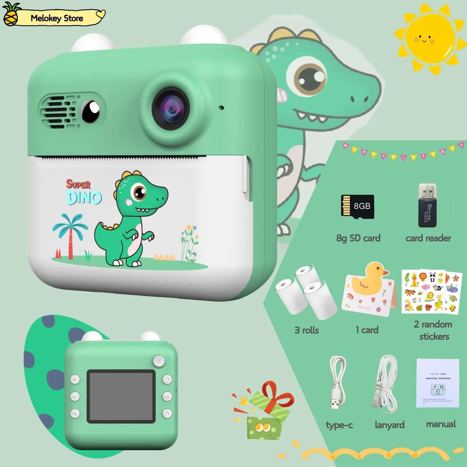 Printer for kids camera with game Mini digital video cute Camera for kids instant print 4-12 years Gifts for kids and girls