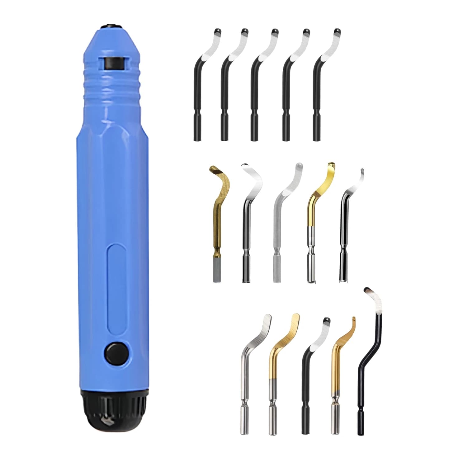 Deburring Tool Set NB1000 with 15 Swivel Blades Rotary Head for Metal Resin Aluminum Copper Plastic 3D Printing PVC Burr Removal