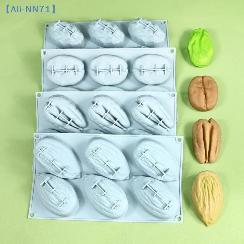 Large Almond/Pistachio/Pecan/Coffee Bean Pudding Mousse Silicone Mold DIY Chocolate Ice Cream Mould Cake Decorating Tools【NN71】