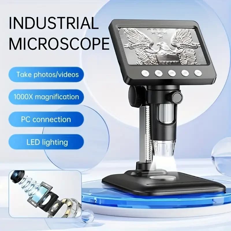 Microscopio digitale HD da 4,3 pollici Microscopio biologico elettronico per computer con resa reale