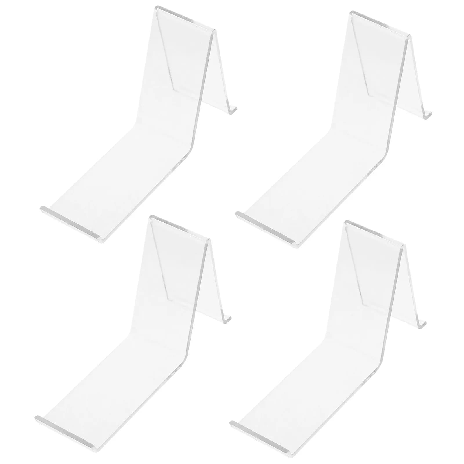 4pcs Clear Acrylic Shoe Display Rack Transparent Retail Stand for Sneakers Sandals Organizer Women Store Shelf