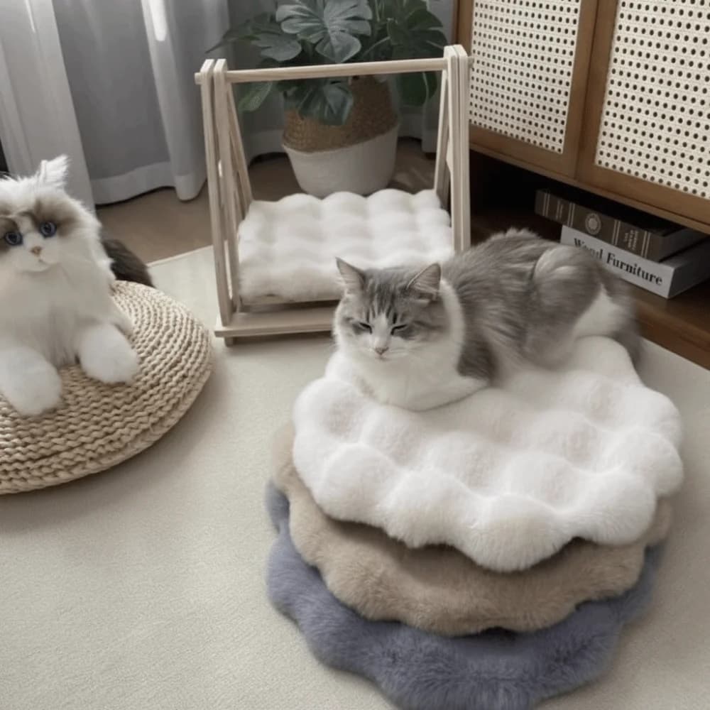 Tappetino per cuccioli, cuccia calda per gatti, tappetino rotondo antiscivolo per cani, tappetino morbido in pile per gatti, autunno inverno